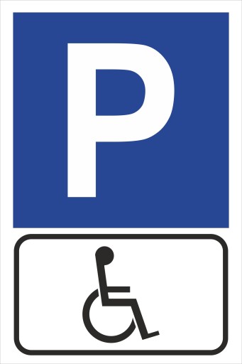 tabliczka znak parking P22 dla inwalidy 40x60 cm