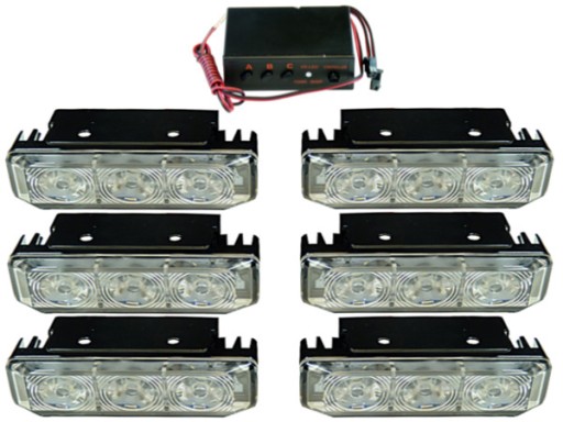 Zestaw 6 Lampa LED błyskowa Miga Kogut 12V 24V MOC