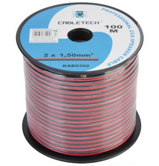 Przewód kabel głośnikowy 2x 1,5mm 10m (1447)