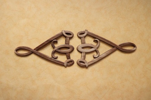 Dekor 17x10,5cm, ornament, sztukateria 2szt- D214