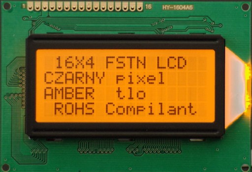 ART Nowe LCD 4x16 z podśw.LED K/Amber Ext.T.