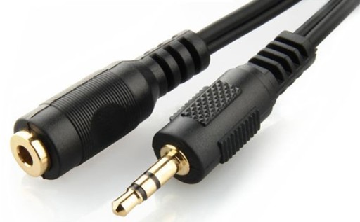 Kabel jack PRZEDŁUŻACZ miniJACK 3,5mm 5m M-F Gold