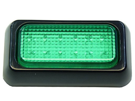 hermetyczna prostokątna lampa 18 LED Sygnalizacja Kontrolna Zielona 12v 24V
