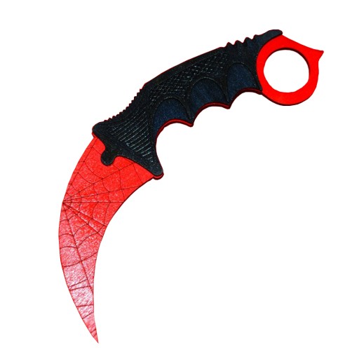 Drewniany NÓŻ KARAMBIT malowany CRIMSON WEB CS:GO