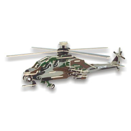 PUZZLE DREWNIANE 3D ŚMIGŁOWIEC APACHE HELIKOPTER K