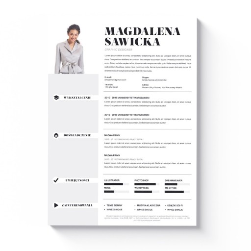 KREATYWNY SZABLON CV + LIST MOTYWACYJNY MS WORD