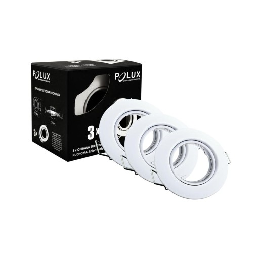3 x OPRAWA OPRAWKA HALOGENOWA BIAŁA RUCHOMA LED