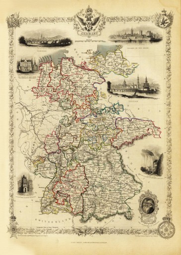 NIEMCY Kolonia Drezno mapa ilustrowana Tallis 1851