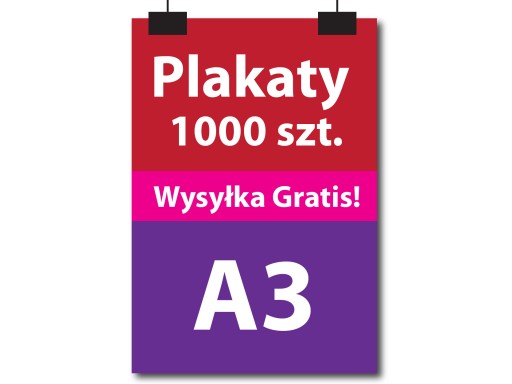 Plakaty A3 297 x 420 1000 sztuk 135g