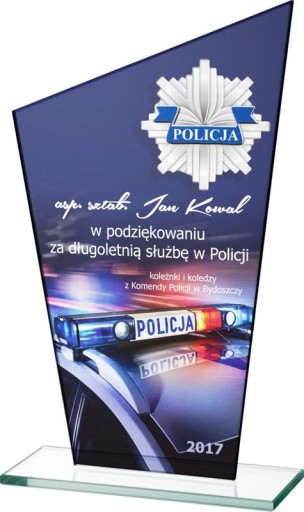 Elegancka Pamiątka dla Policjanta DUŻA 25cm / 6mm