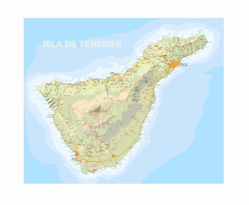 Teneryfa Mapa - opracowanie wektorowe do edycji!