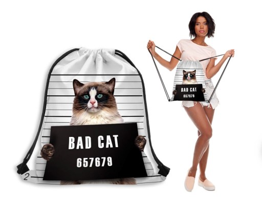 WOREK PLECAK ZWIERZĘTA B 36 KOT BAD CAT POJEMNA PL