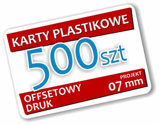 Karty Plastikowe 07 mm 500 szt Wizytówki Projekt