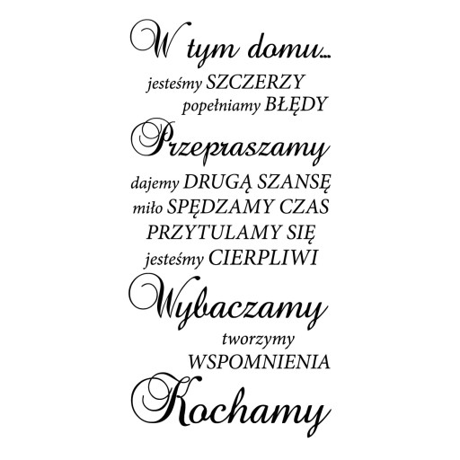 Naklejki Cytaty naklejki ścienne W tym domu 150cm