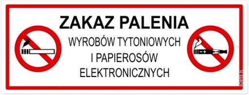 ZAKAZ PALENIA PAPIEROSÓW ELEKTRONICZNYCH i WYR.TYT