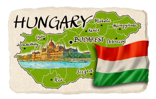 Magnes na lodówkę kamień WĘGRY HUNGARY - FLAGA 427