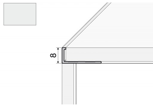 Listwa krawędziowa A50 - 100cm/8mm ALUMINIUM