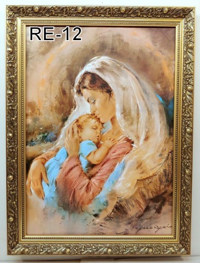 RELIGIJNY 80X60 CM OBRAZ W ZŁOTEJ RAMIE