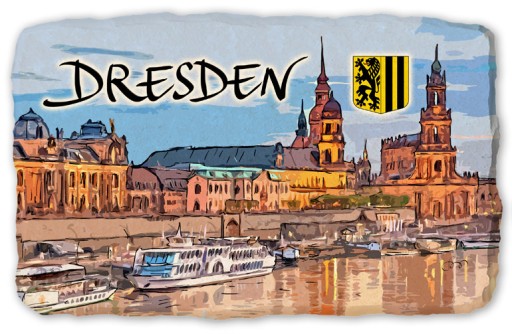 DREZNO DRESDEN NIEMCY magnes na lodówkę kamień 493