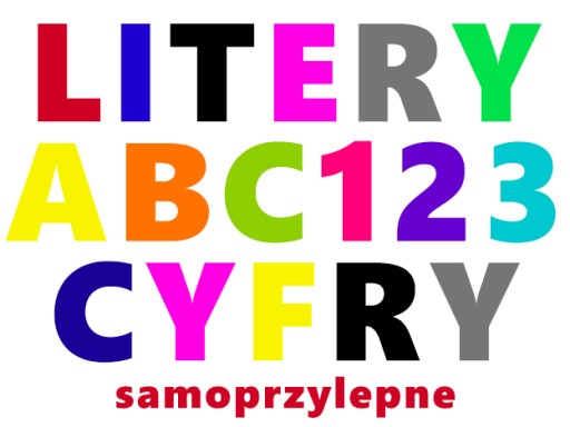 Litery Samoprzylepne Naklejki Auto 5cm 10cm 15cm