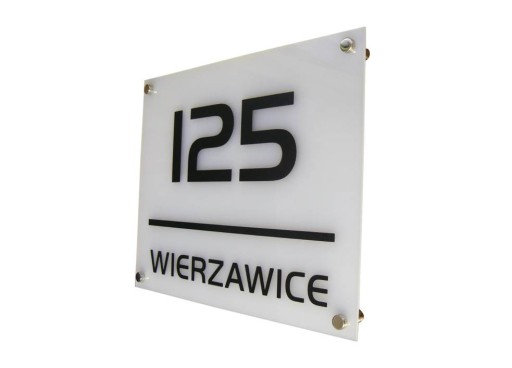 Numer domu tabliczka na dom adresowa PLEXI MROŻONA