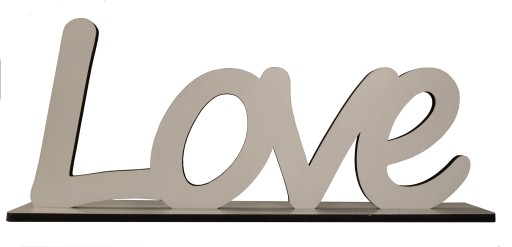NAPIS LOVE 6 STOJĄCY 38CM DREWNO 3D DEKORACJE ŚLUB