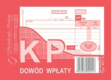 DRUK DOWÓD WPŁATY KP 401-5 A6