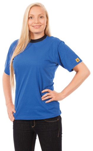 Antystatyczna koszulka t-shirt ESD, niebieska, L