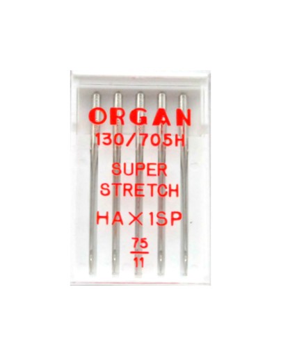IGŁY ORGAN DO MASZYNY DOMOWEJ SUPER STRETCH 5 SZT R. 75 PÓŁPŁASKIE 130/705H