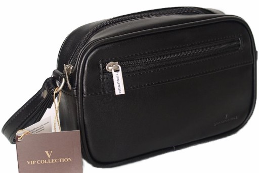 Męska saszetka Vip Collection czarna, kolekcja Office, praktyczna i stylowa