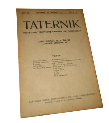 TATERNIK 1922, rok IX, nr 3 i 4 , 31 grudnia