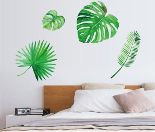 Naklejka ścienna na ścianę Liście Paproć Monstera