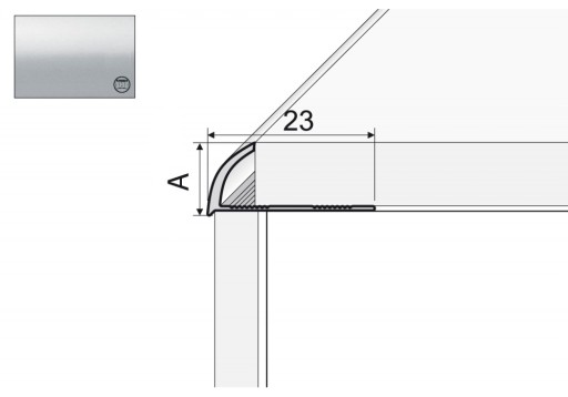 Profil krawędziowy owalny A53 - 200cm/10mm SREBRO