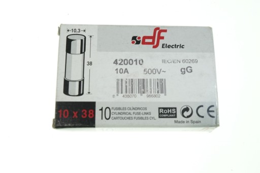 bezpiecznik topikowy DF ELEKTRIC 420010 10,3x38 10