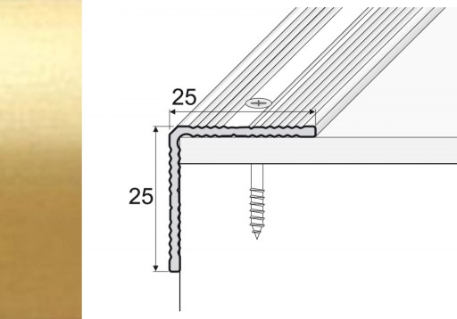 Listwa 120cm kątownik aluminium 25x25mm ZŁOTO A40