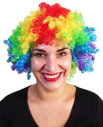 Peruka Afro KOLOROWA Klauna Klaun Tęczowa Clown