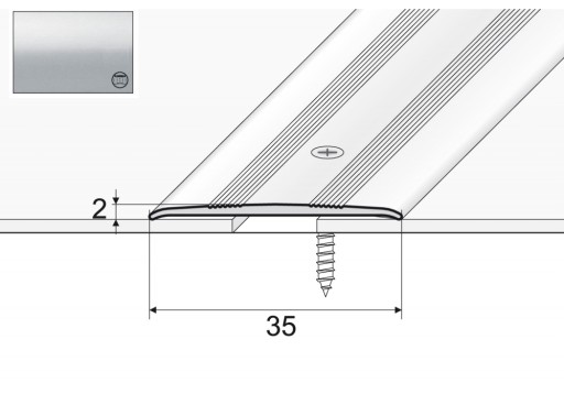 Listwa łączeniowa A08 do wykładzin 93cm SREBRO