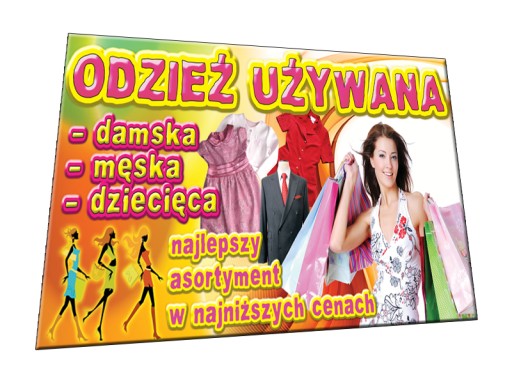 BANER REKLAMOWY ODZIEŻ NOWA I UŻYWANA wyprzedaż