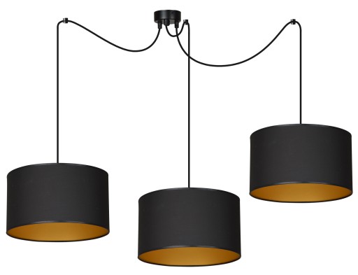 LAMPA WISZĄCA ABAŻUR CZARNO ZŁOTA ROTO LED EMIBIG