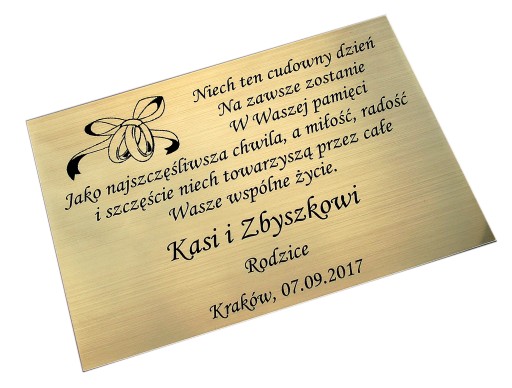 Tabliczka gratulacje podziękowanie 16x11 cm GRAWER