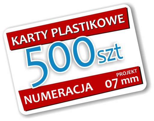 Wizytówki Plastikowe 07 mm 500 szt + Numeracja