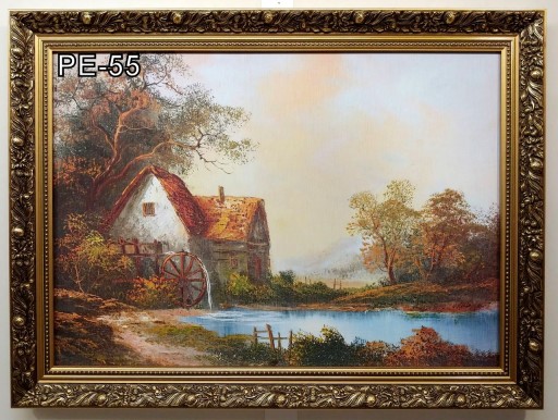 PEJZAŻ 80X60 CM OBRAZ W ZŁOTEJ RAMIE