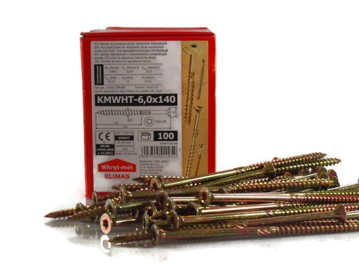 WKRĘTY CIESIELSKIE DO DREWNA 6,0x140 TORX 100 szt