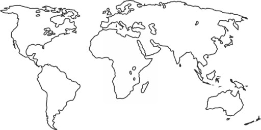 Mapa świata kontury ścienna naklejka na ścianę 200 cm