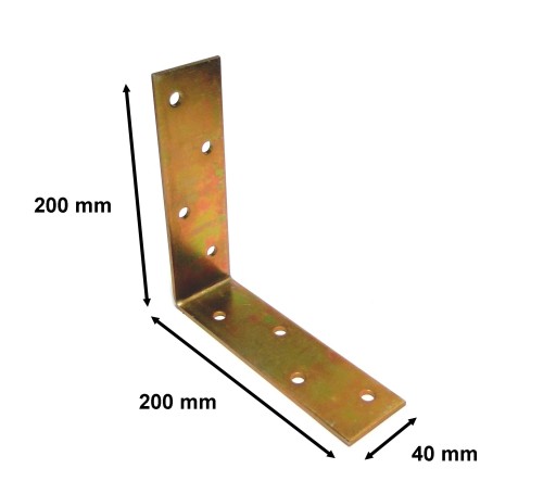 KĄTOWNIK ŁĄCZNIK GRUBA BLACHA 3.5 mm 200x200x40