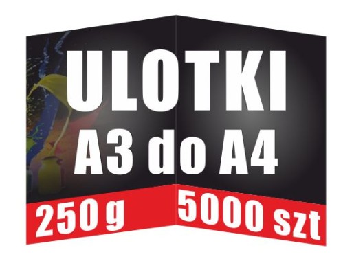 Ulotki A3 Składane do A4 5000 szt 250g Błysk