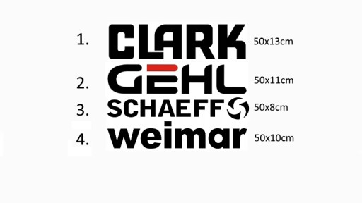 Naklejka logo CLARK, GEHL, SCHAEFF, WEIMAR