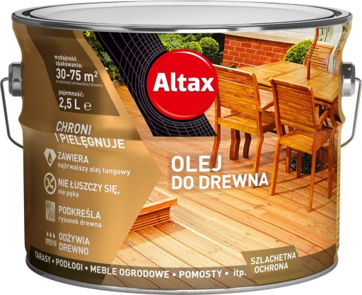 Altax olej do drewna mebli tarasów 2,5L BEZBARWNY