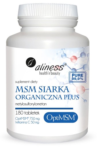 MSM SIARKA ORGANICZNA OptiMSM 750mg + Wit C 180tab