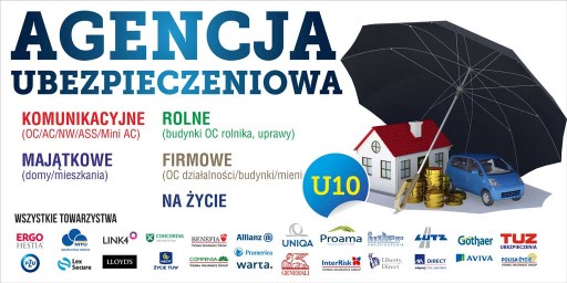 Solidny Baner reklama - Ubezpieczenia Kredyty 3x1m